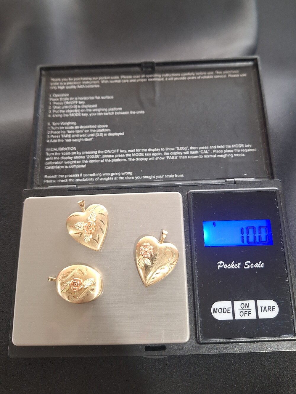 Vintage Black Hills Gold GF 3 Locket Bundle No Chain - Picture 5 of 11